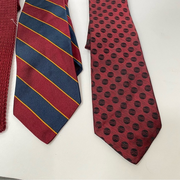 Vintage Red Mens Neck Ties Lot of 4 Brooks Brothers Stringbeans Knit Skinny - Picture 2 of 9